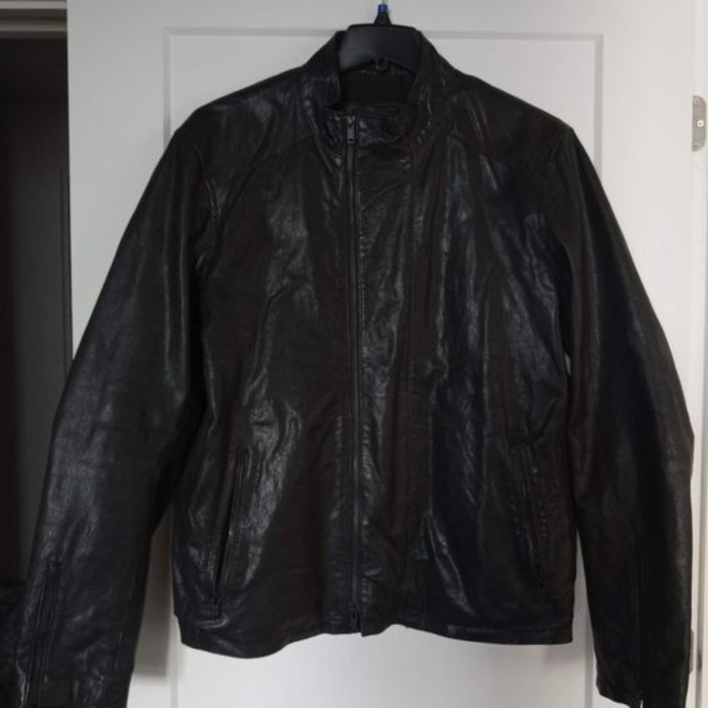 Danier Black leather Jacket L
